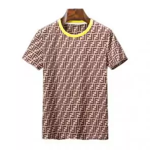 original fendi t-shirt luxory brands ff beige orang